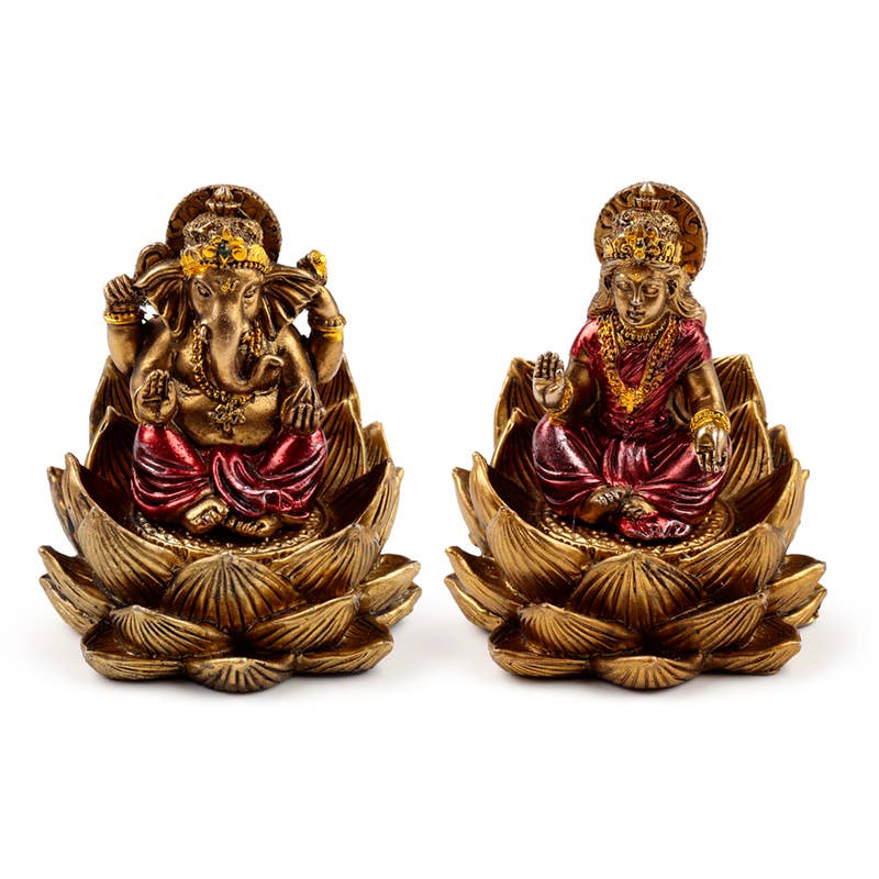 Puckator Ltd - Wholesale Ornament - Gold Ganesh & Lakshmi Lotus Set of 20
