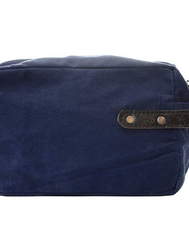 Navy Blue Shaving Bag for wholesale by Vintage Addiction
