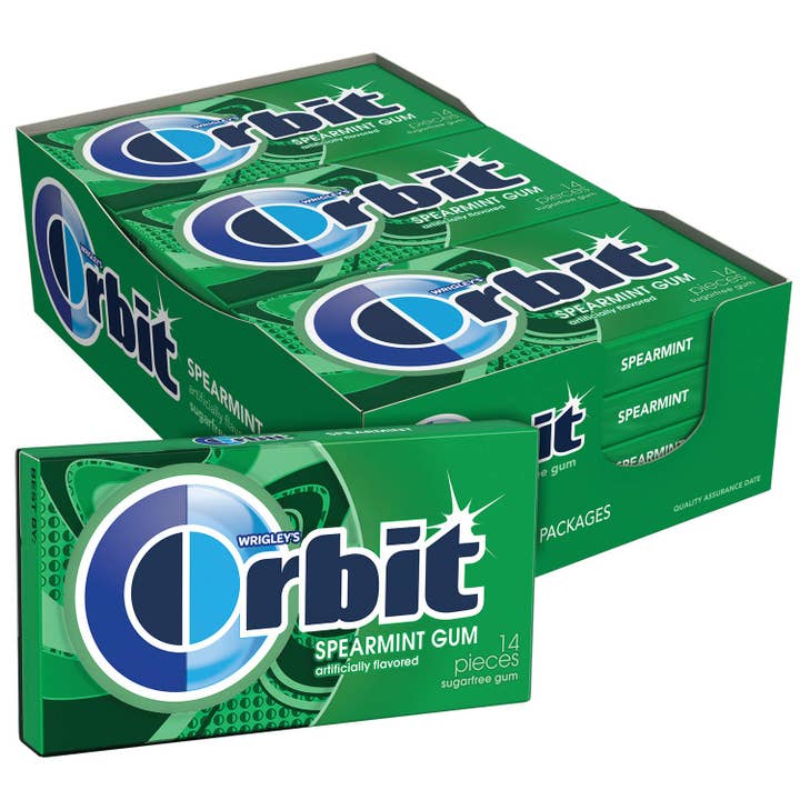 Orbit Chewing Gum Menthe Verte 14 unités 12 paquets pour la vente par Snacky Candy