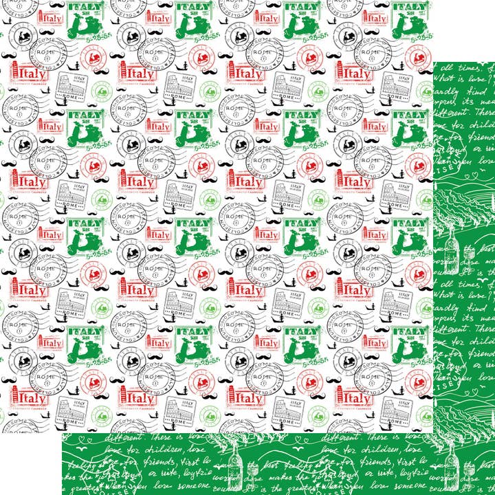 Italy Travels Collection Piazza Moments 12 x 12 Double-Sided Scrapbook Paper by SSC Designs - 15 Pack for wholesale by SSC Wholesale