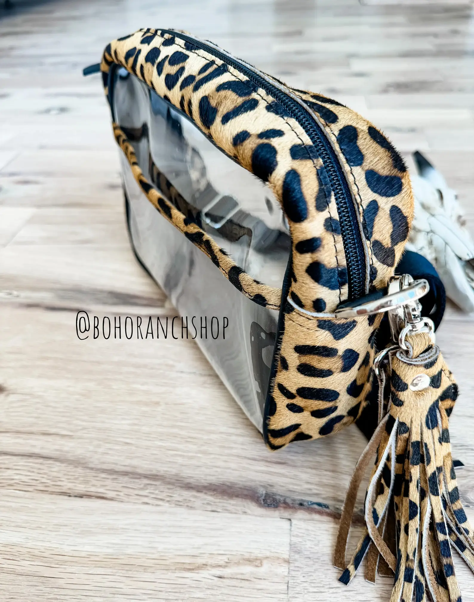 Boho Ranch Shop - Vente Sac à bandoulière – femme - Sac bandoulière en cuir de vache PRISCILLA CLEAR concert festival11