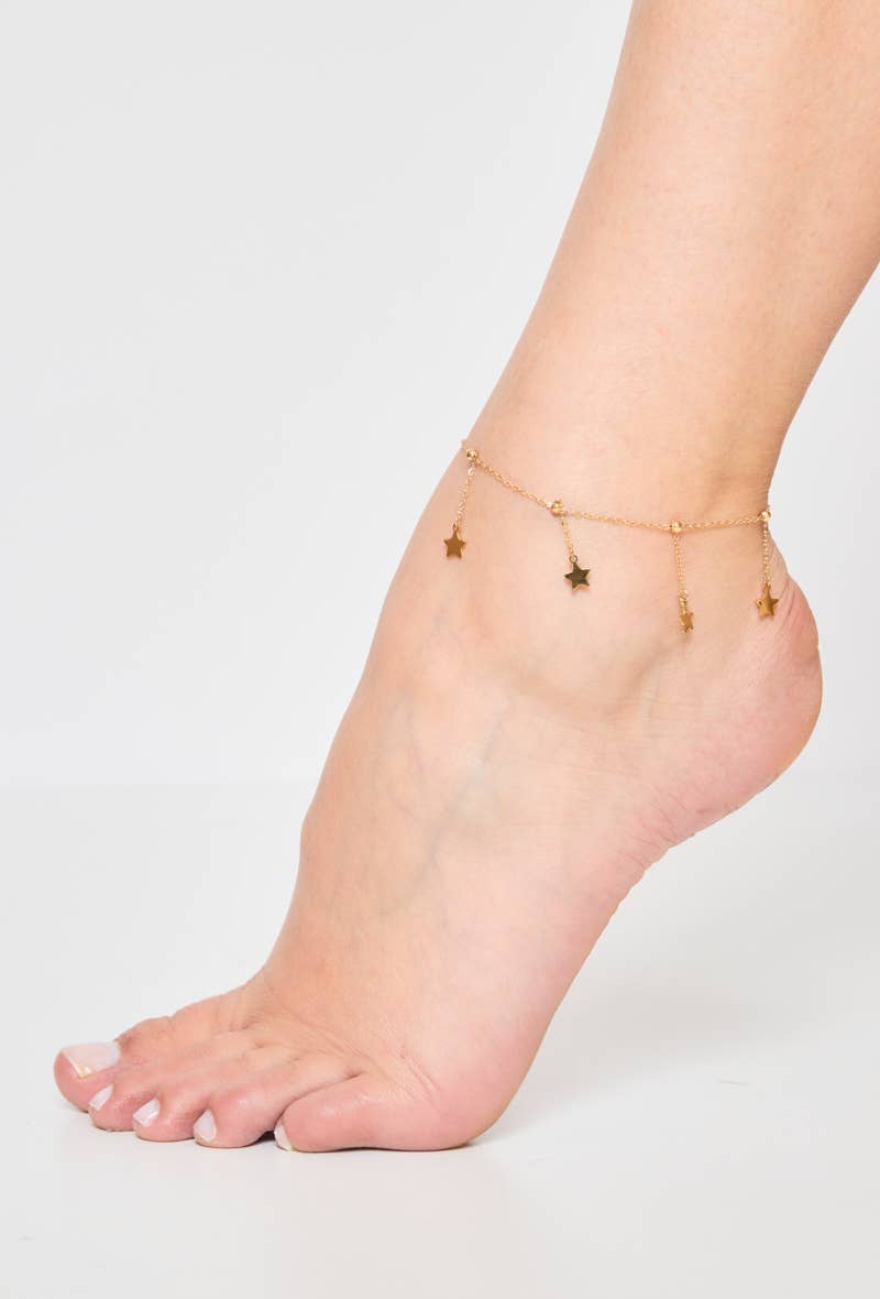 Gold 624RX08 stainless steel ankle chains for wholesale on Faire1