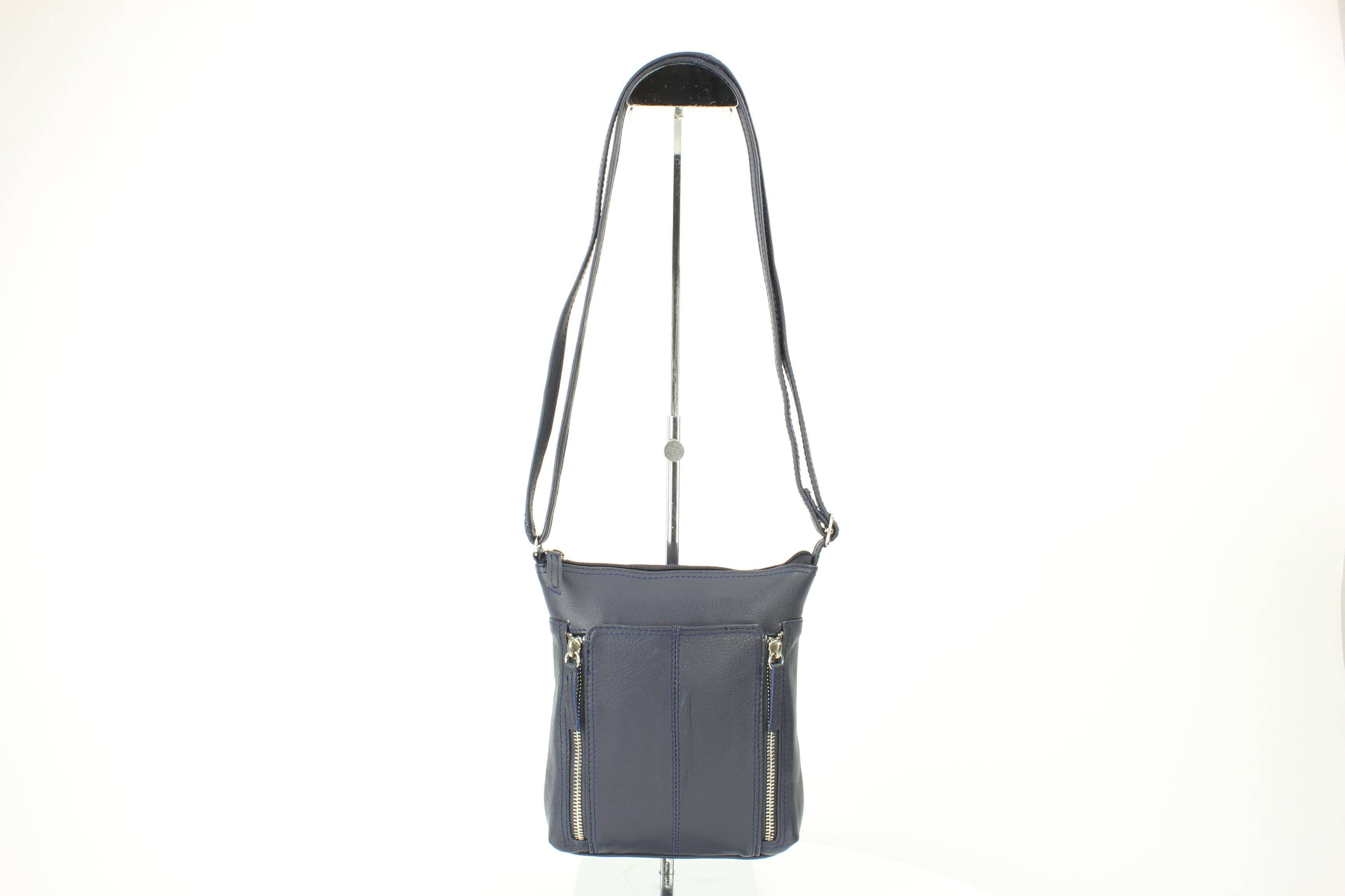 Leather Impressions Inc – wholesale Axelväska - Dam – Anchorage Slim Läder Crossbody | Dubbel Dragkedjedetalj RB 15614