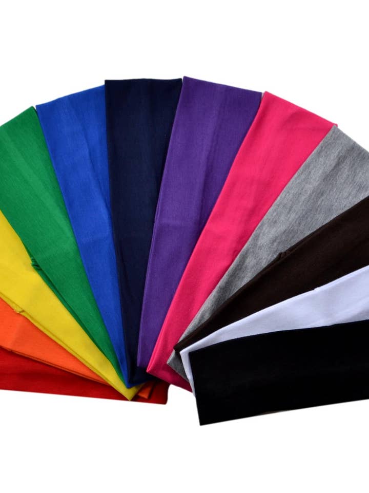 Cotton Stretch Headbands for Sport & Embellishing - U PICK! for wholesale by Funny Girl Designs