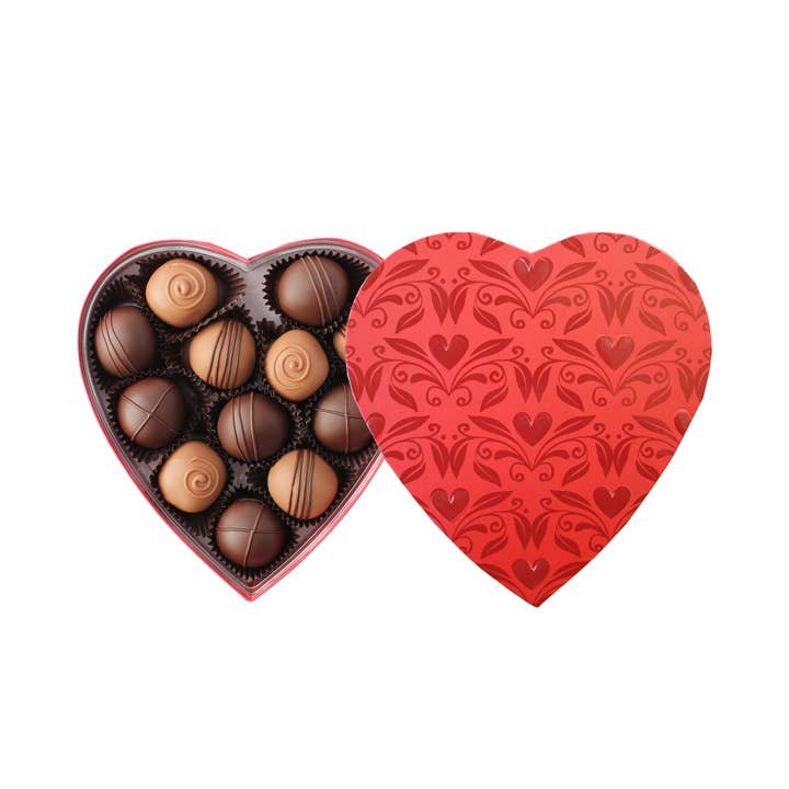 Heart-Shaped Boxes of Truffles for wholesale by Vermont Nut Free Chocolates