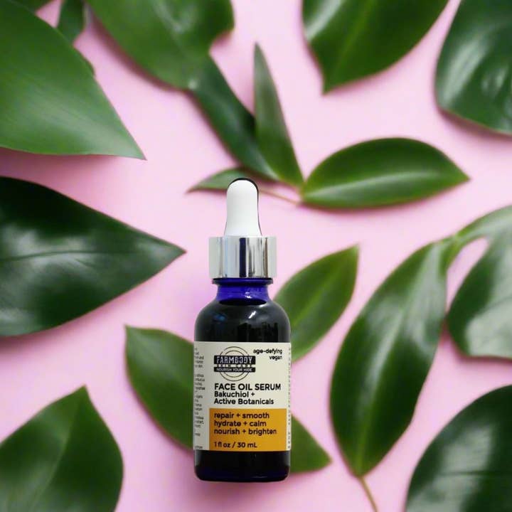 Bakuchiol Face Oil Serum with Active Botanicals for wholesale by Farmbody Skin Care