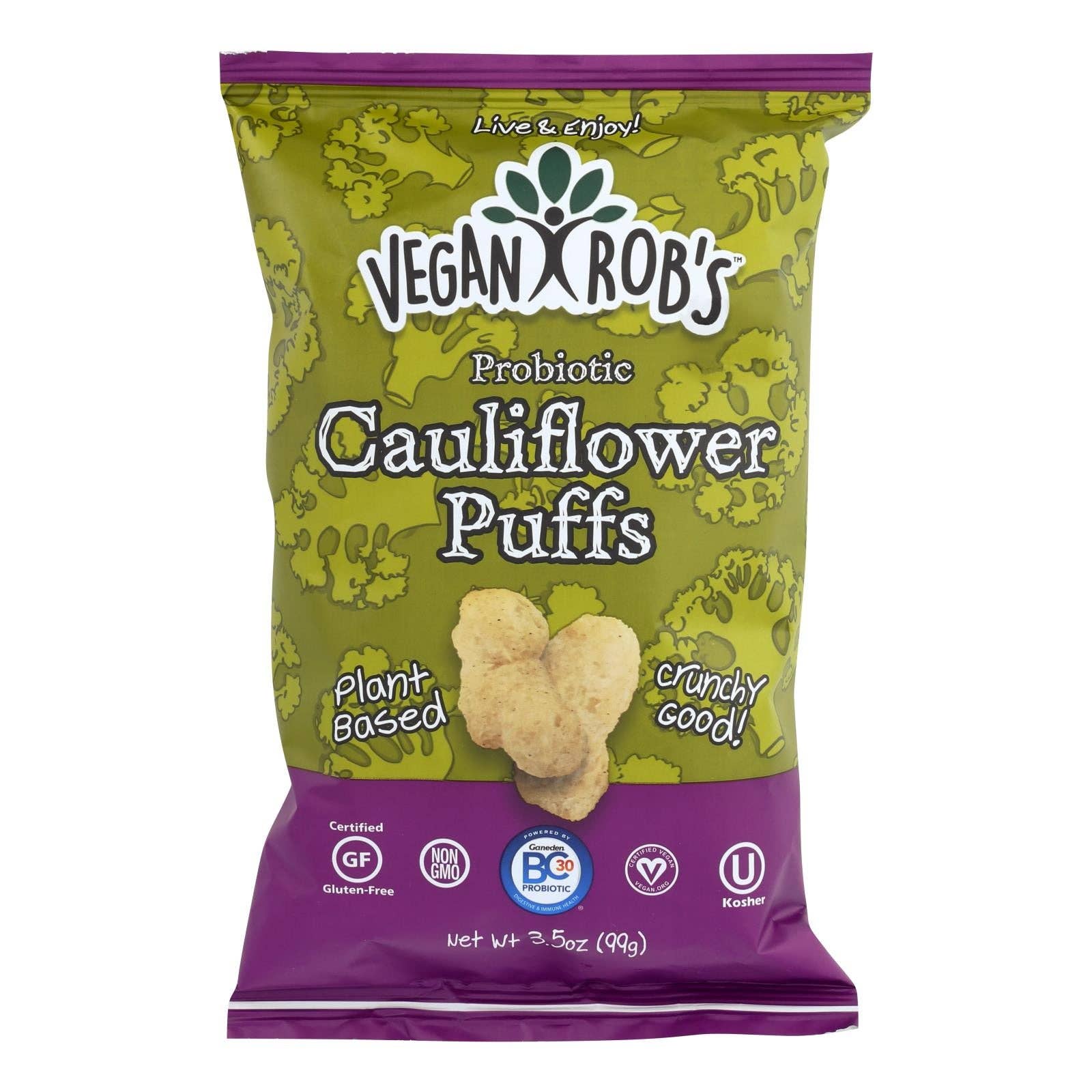 Ware Spark - Wholesale Puffed Snack - Vegan Rob's Probiotic Cauliflower Puffs - Case Of 12 - 3.5 Oz0