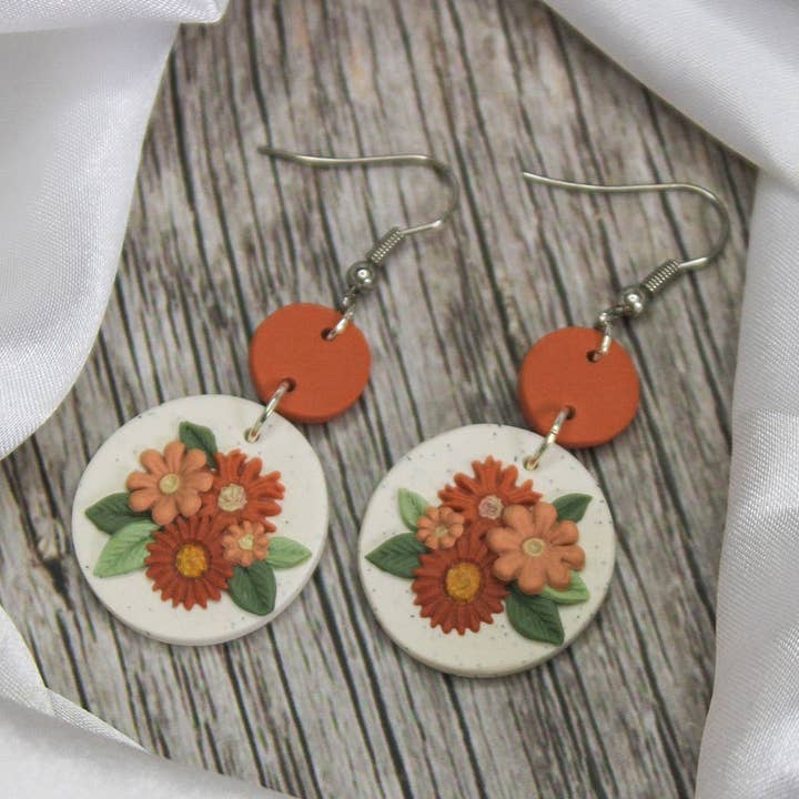 Wildflower Disc Earrings | Classic for wholesale by Arias Design Co