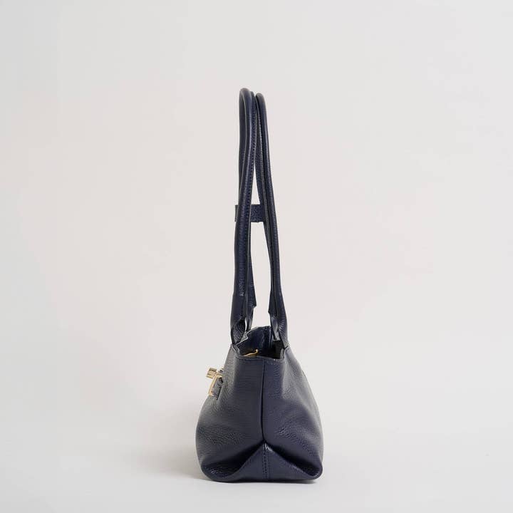 Prestige Milano - Wholesale Tote Bag - Women's - Lola Bag in Navy Blue Togo Leather2