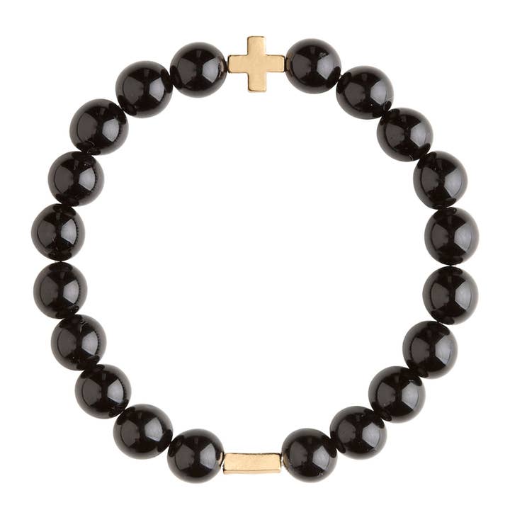 Styrke - Onyx & Guld Elastisk Armbånd for engroshandel hos CHARGED