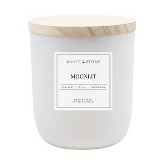 Mattes Weiß White Label Moonlit Vegan - Glas/Gefüllte Kerze für den Großhandel auf Faire0