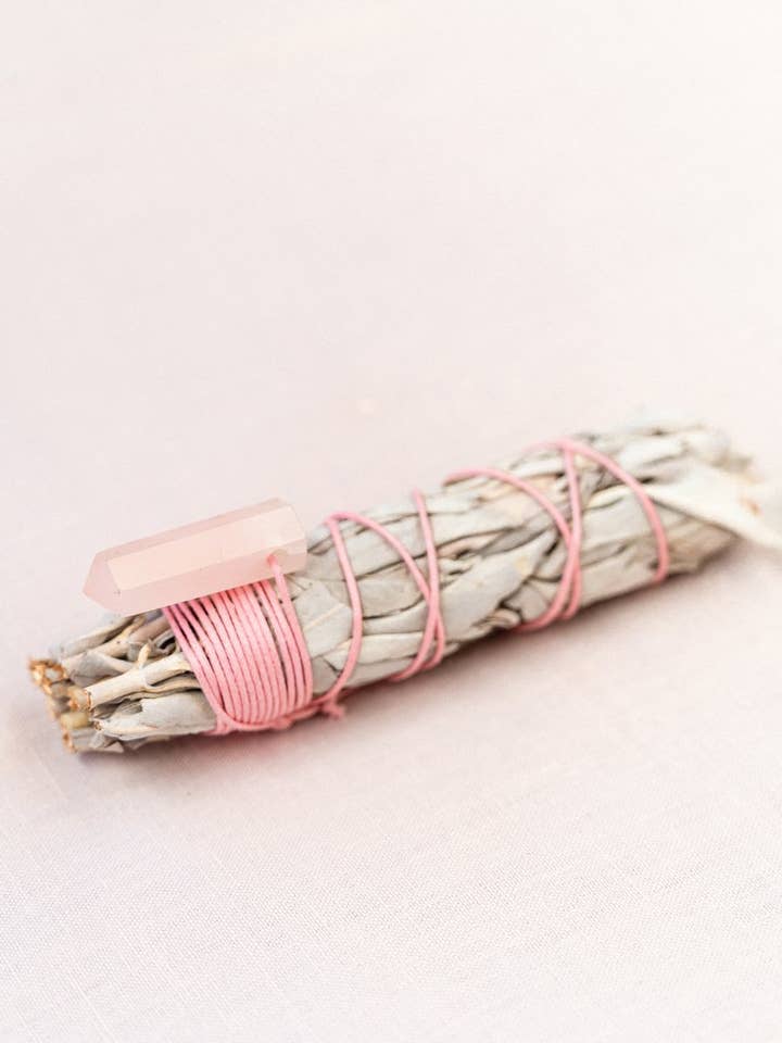 Rose Quartz Sage Sahumerium for wholesale by Vegan Expedition