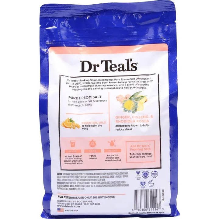 KT Supply - Wholesale Body Scrub/Exfoliant - Dr TealStress Relief Essential Oils Foaming Bath,Ginseng Gin1