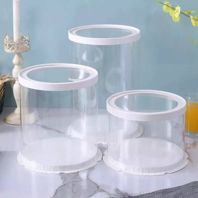 Elegant Design Supply – wholesale Cake stand – Round Tall Transparent Clear Box with base and CLEAR Lid4