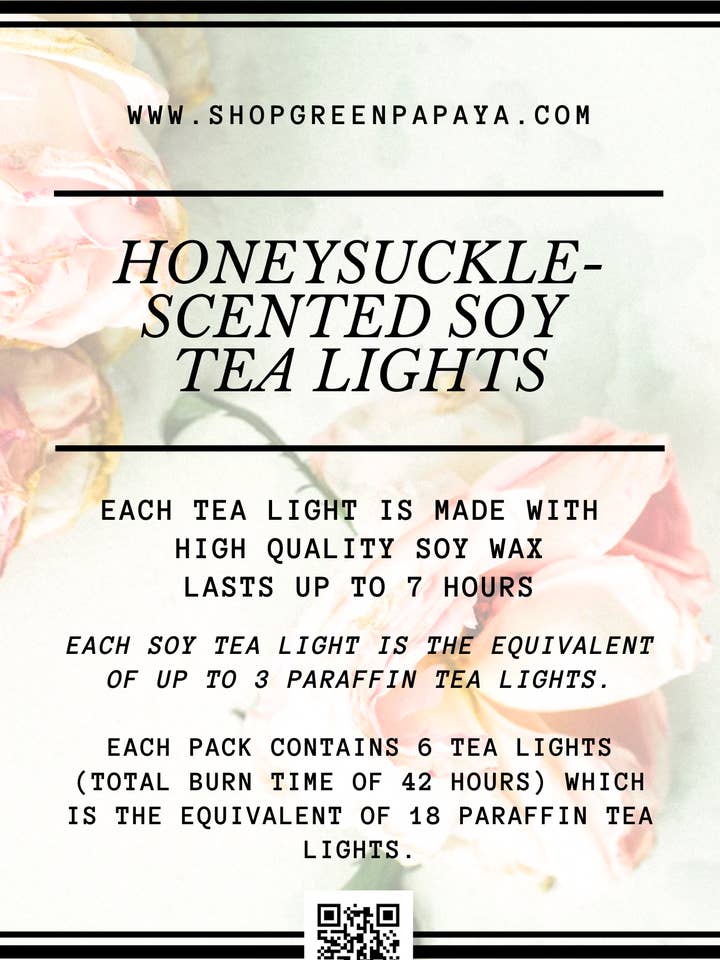 Soja-Teelicht mit Geißblattduft für den Großhandel von Green Papaya