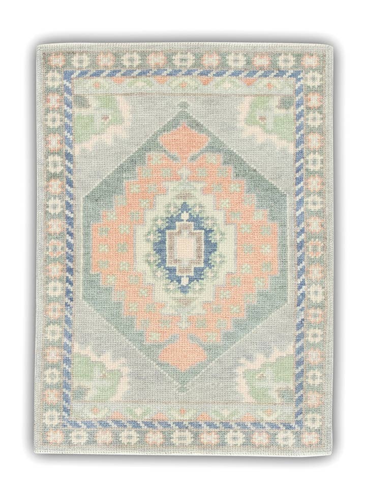 Turkish Oushak Rug 2'2" x 3'1" #7037 for wholesale by Turkish Rug