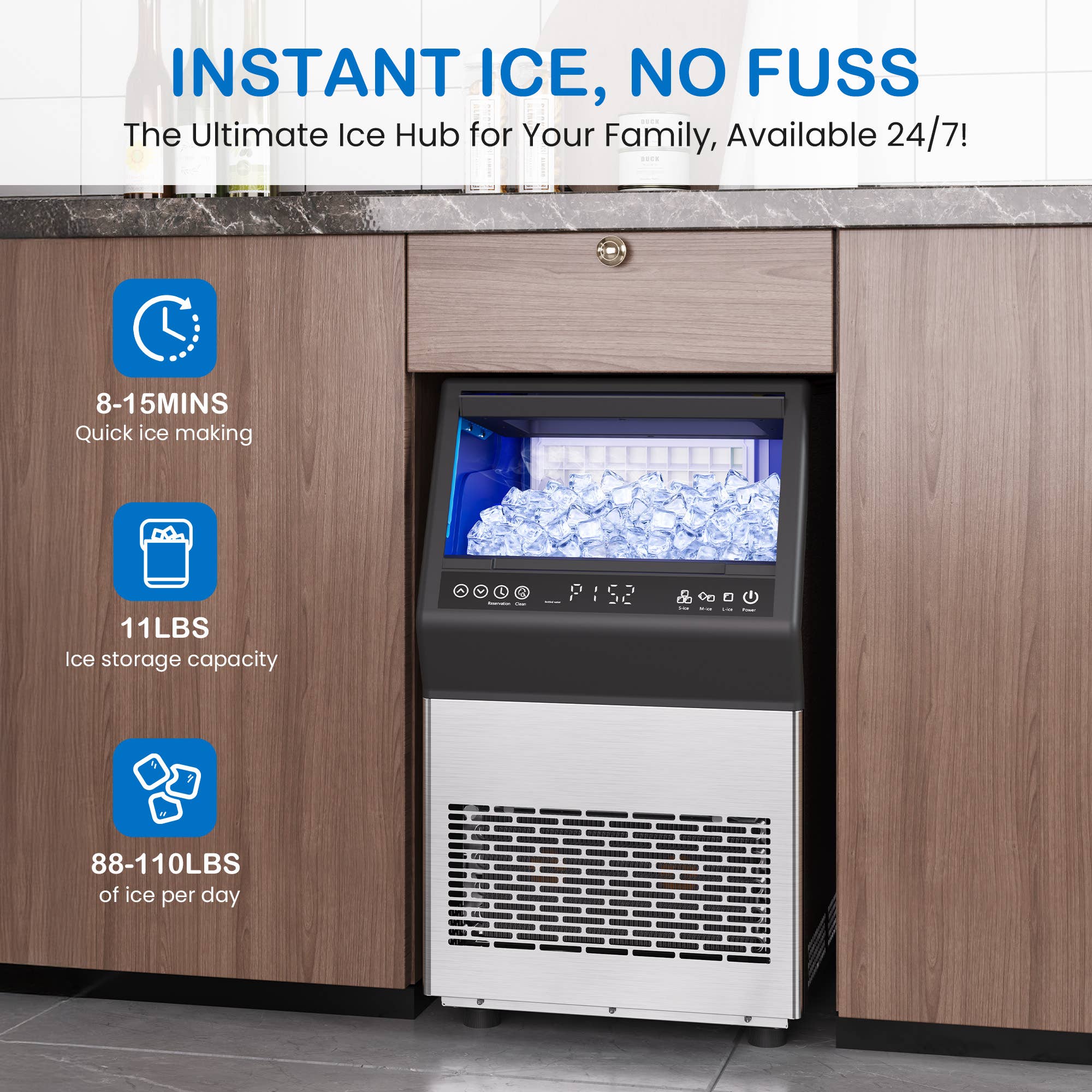 Heynemo - Wholesale Kitchen Appliance - Commercial Cube Ice Maker, Fast Ice Production in 8-15 Mins1