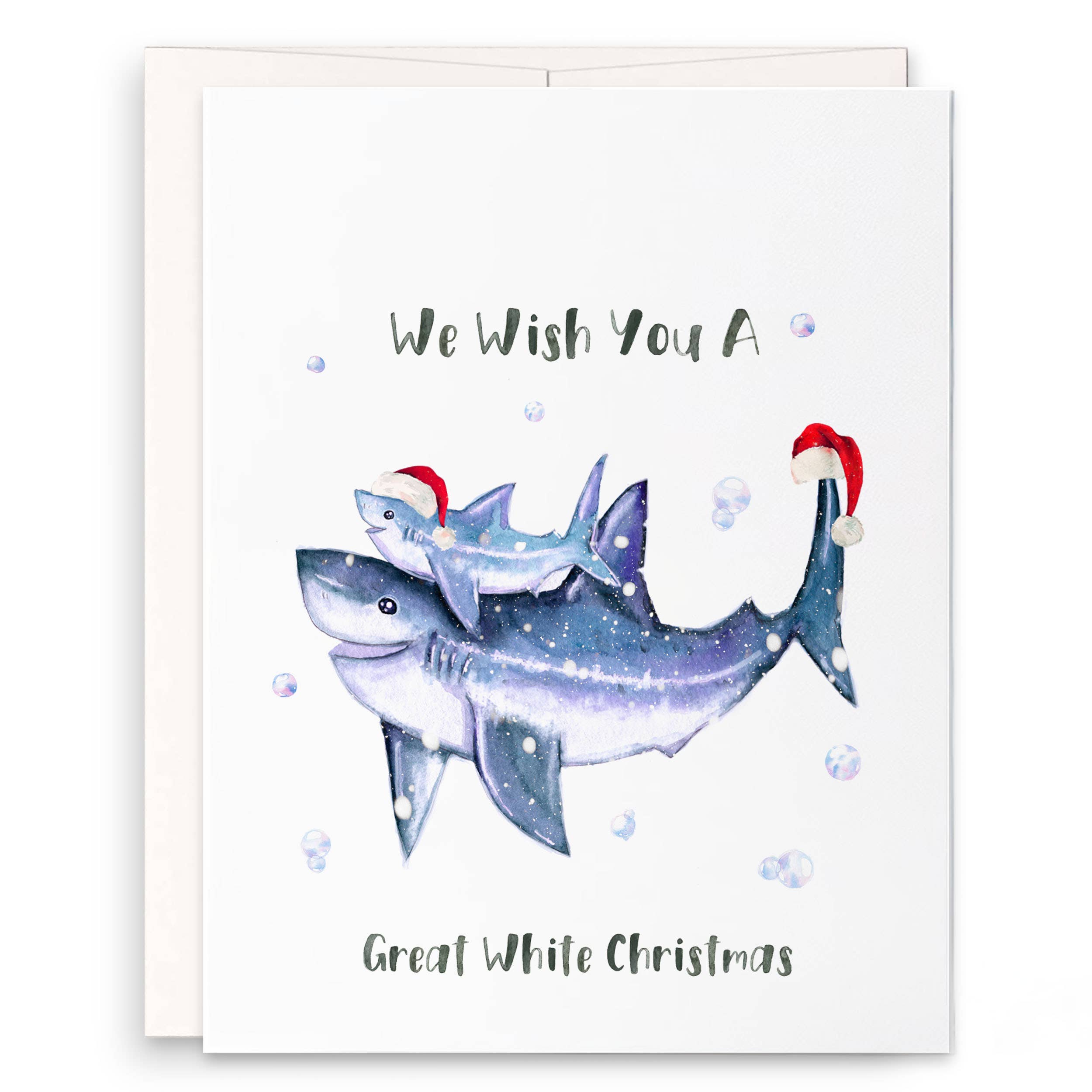 Liyana Studio - Wholesale Kerstkaartje - Baby Shark Great White Christmas - Grappige kerstkaart0