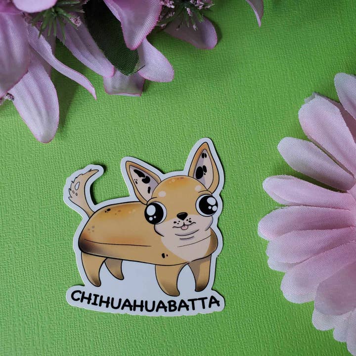 Chihuahuabatta Sticker (chihuahua + ciabatta bread) for wholesale by Meg's Mashables