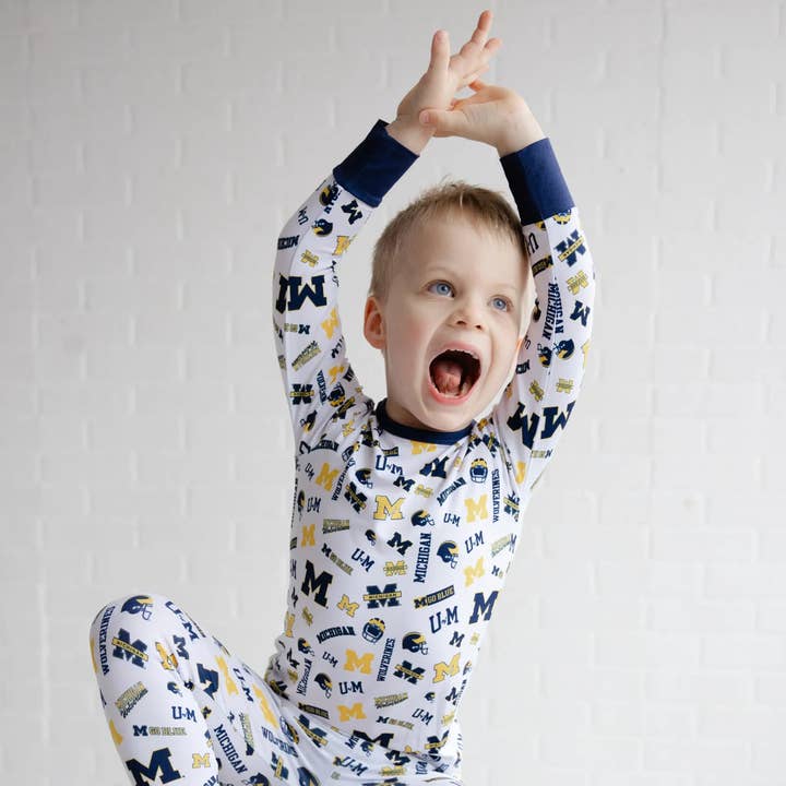 Tailgate Tikes - Wholesale Sleepwear Set - Kids - Michigan Wolverines Two-Piece Pajama Set2