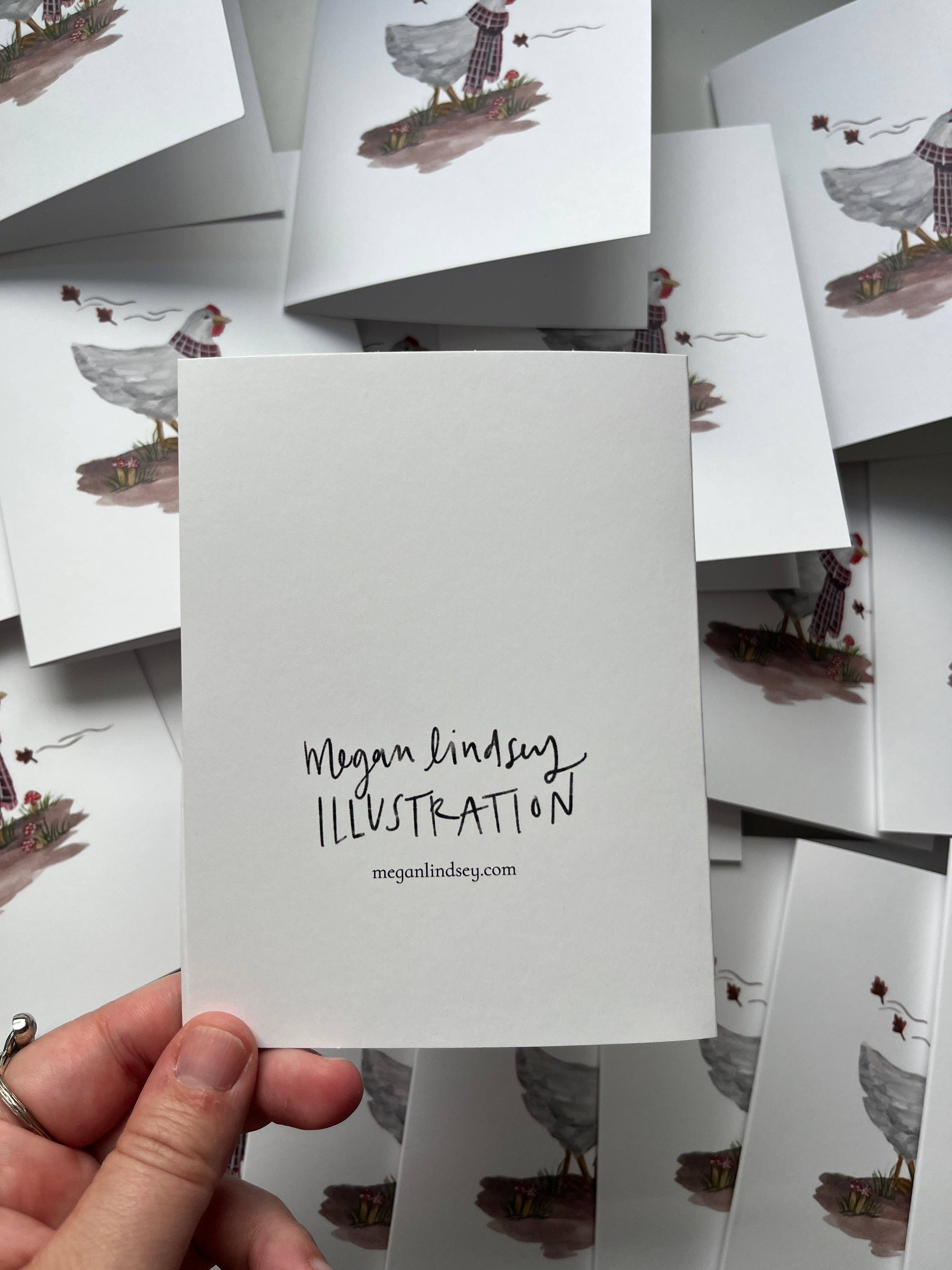 Megan Lindsey Illustration - Wholesale Everyday Greeting Card - Fall Hen Greeting Card2