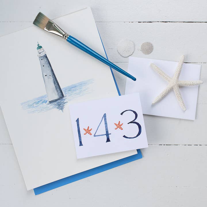 Finding Silver Pennies - Wholesale Stationery/Notecard Set - 143 Starfish Watercolor Note Card (single card)3