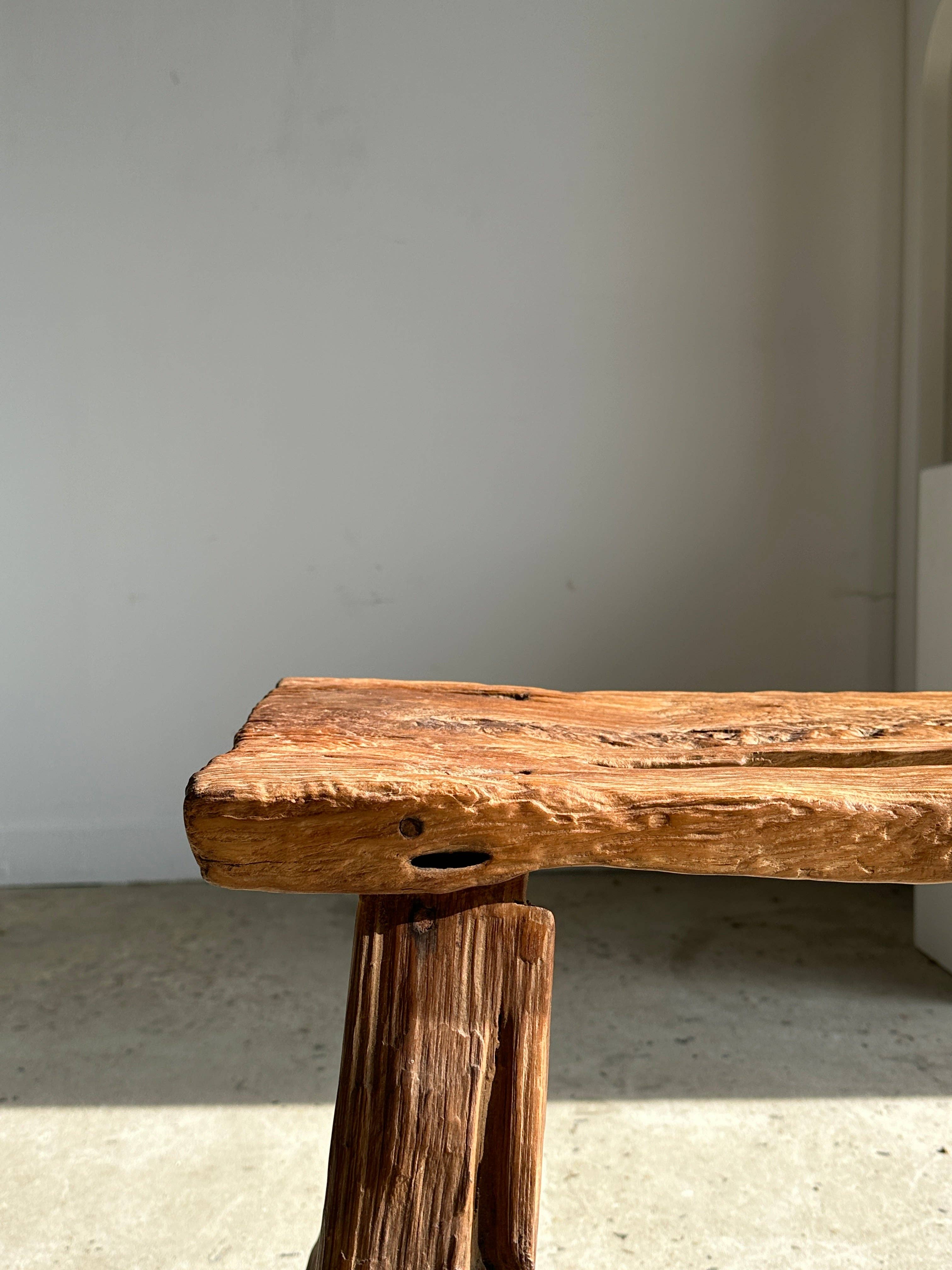 Office Objets - Wholesale Bench - Small organic bench in upcycled Asian teak quadripod openwork seat - Matahari6