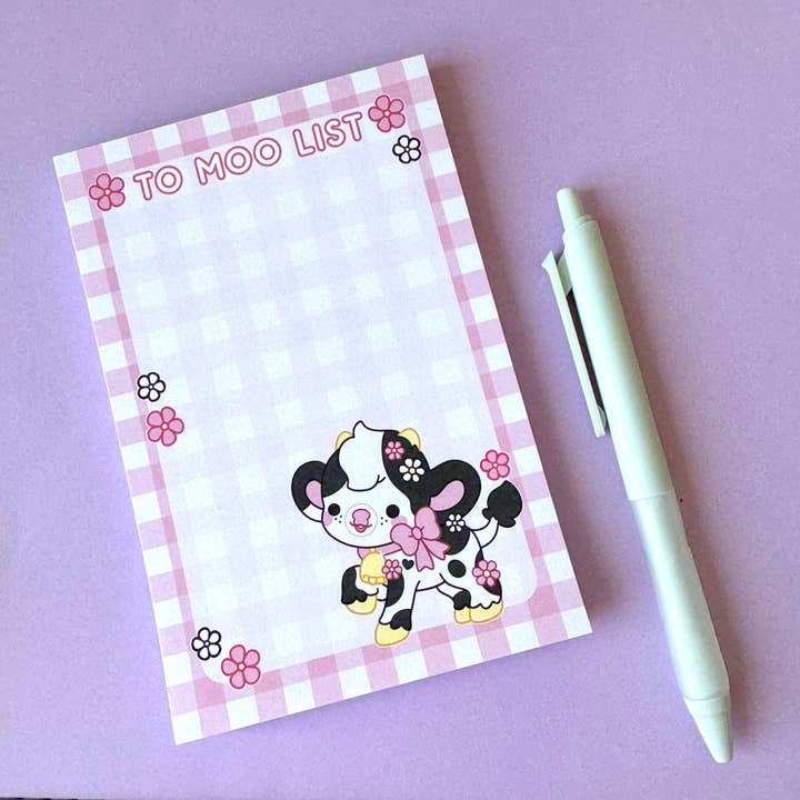 To Moo List Cow Notepad for wholesale by Bright Bat Design