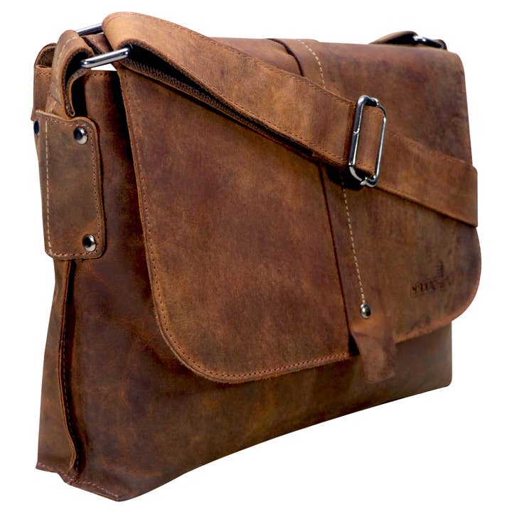 Greenwood - Wholesale Messenger Bag - Unisex - Chris leather bag men's shoulder bag wide strap women24