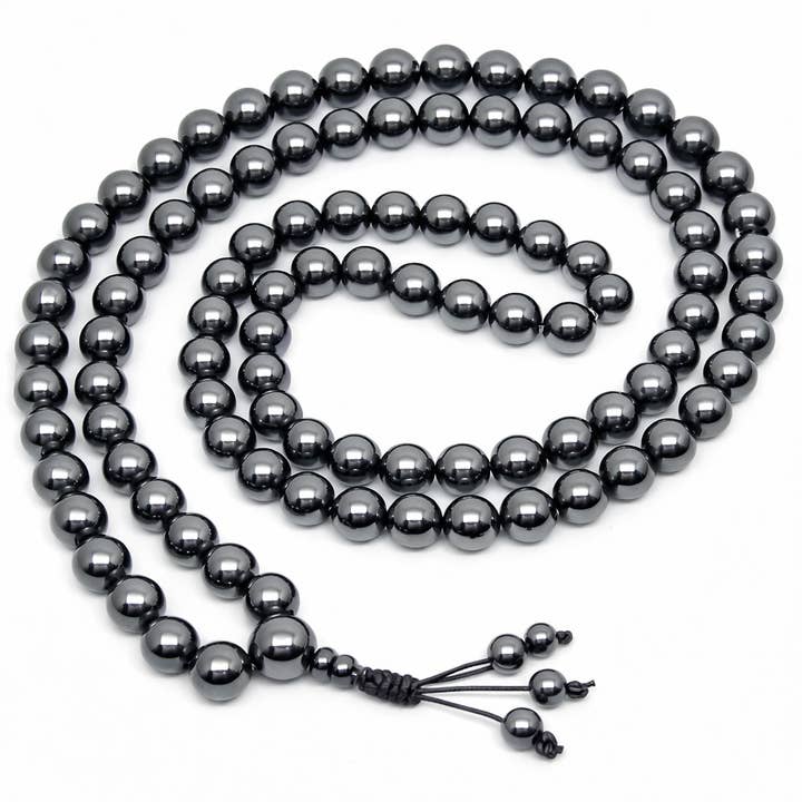 Hematite Zen 108 Mala Conta - Contas de Oração - 8mm por atacado de Namu Baru Inc.