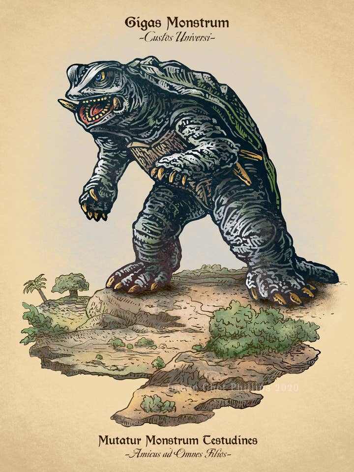 Gamera Study 8" x 10" print for wholesale by ChetArt