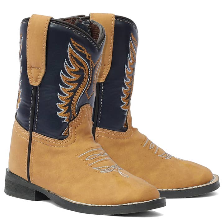 Tan TuffRider Youth Lassen Rounded Toe Western Boot for wholesale on Faire