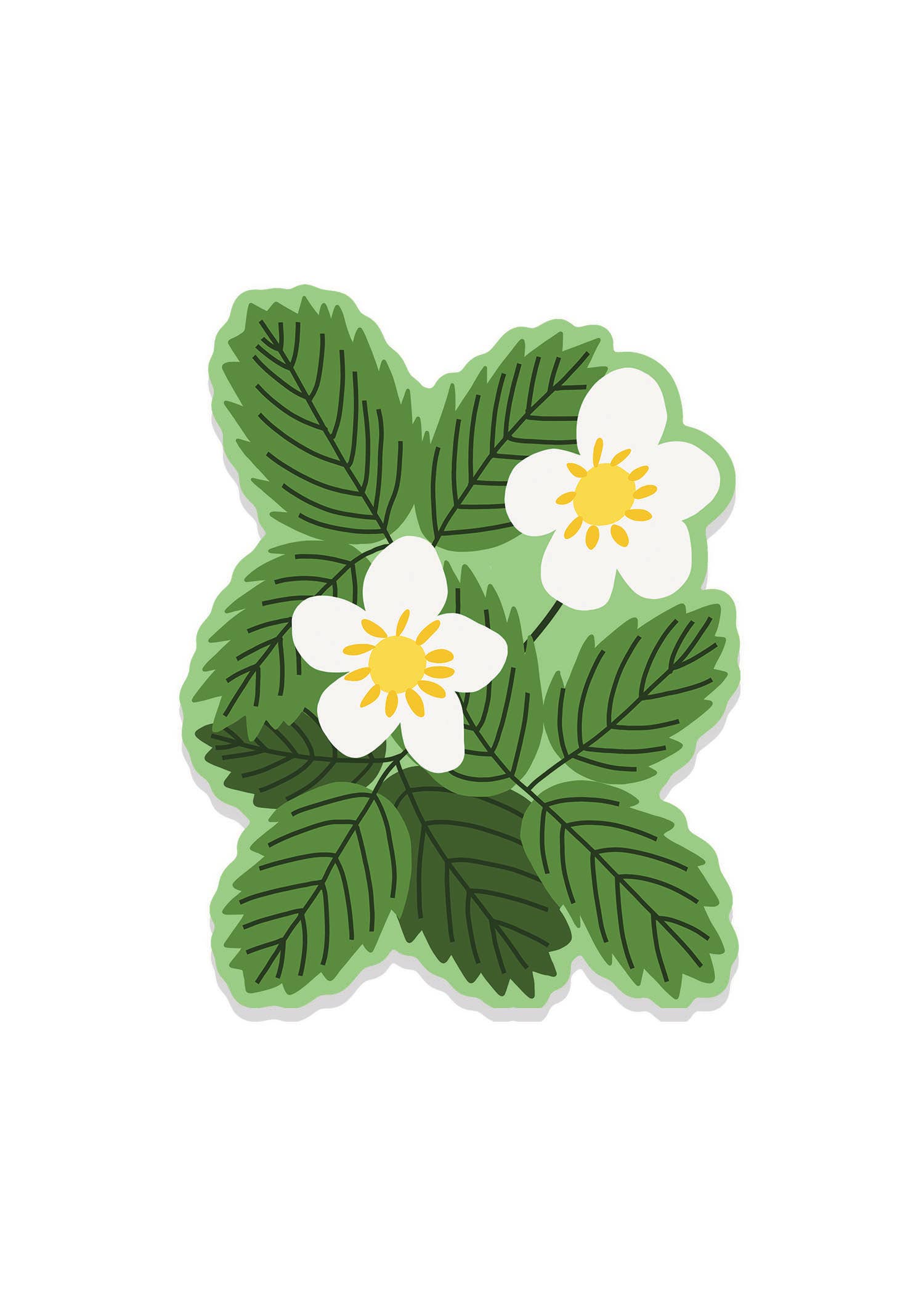 Christine Witmore - Wholesale Sticker - Vinylsticker met aardbeibloemen