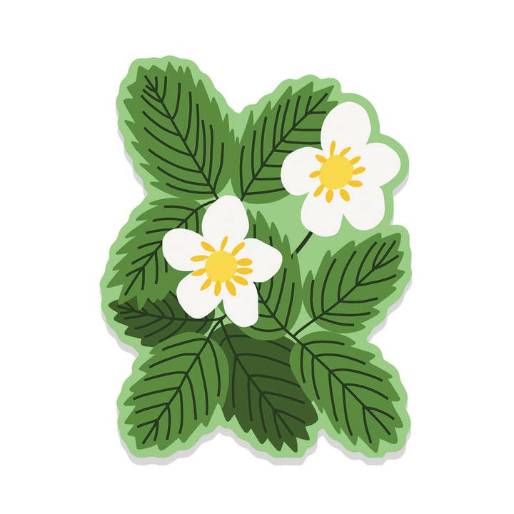 Christine Witmore - Wholesale Sticker - Strawberry Flowers Vinyl Sticker