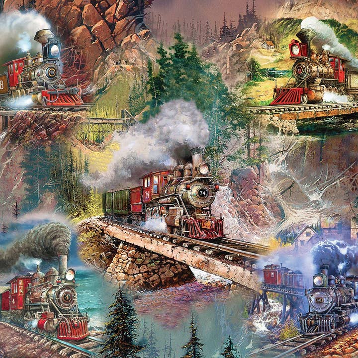 Thrilling Trains 1000 Piece Jigsaw Puzzle for wholesale by Springbok Puzzle