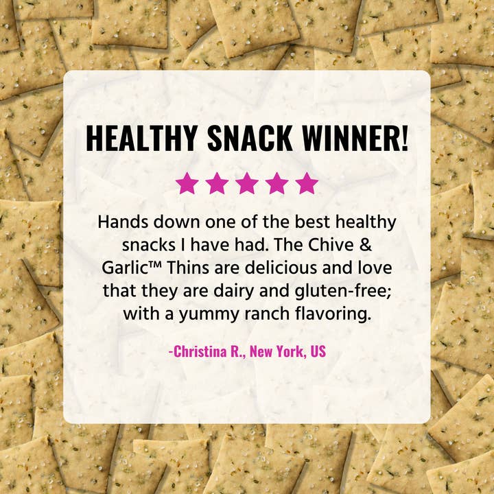 Every Body Eat® - Wholesale Crackers - Chive & Garlic Snack Thins 1.1oz5