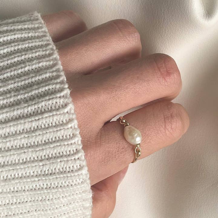 Bague Trio de Perles d'Eau Douce Plaquée Or pour la vente par XO Hanalei