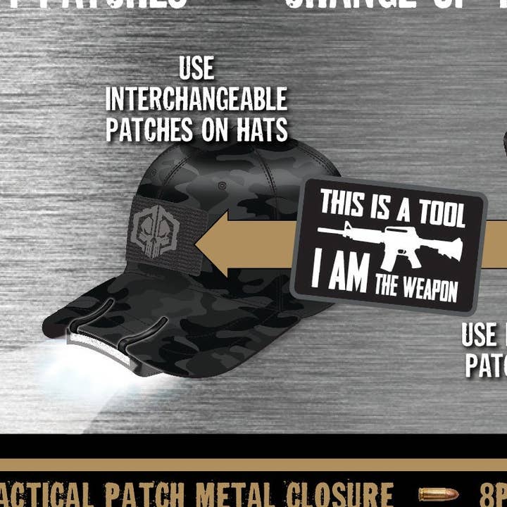 Tac Gear Velcro Print Patch Ready Hat Assortment - 8/Pack for wholesale by Novelty Closeout