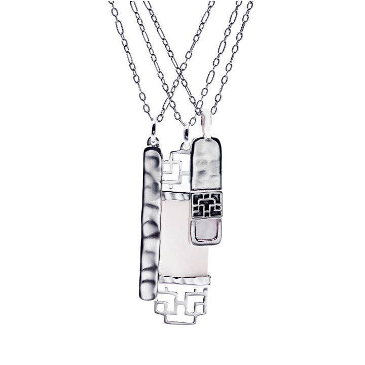 Mystical Pagoda Sterling Silver Stacked Necklaces for wholesale by Cynthia Gale New York