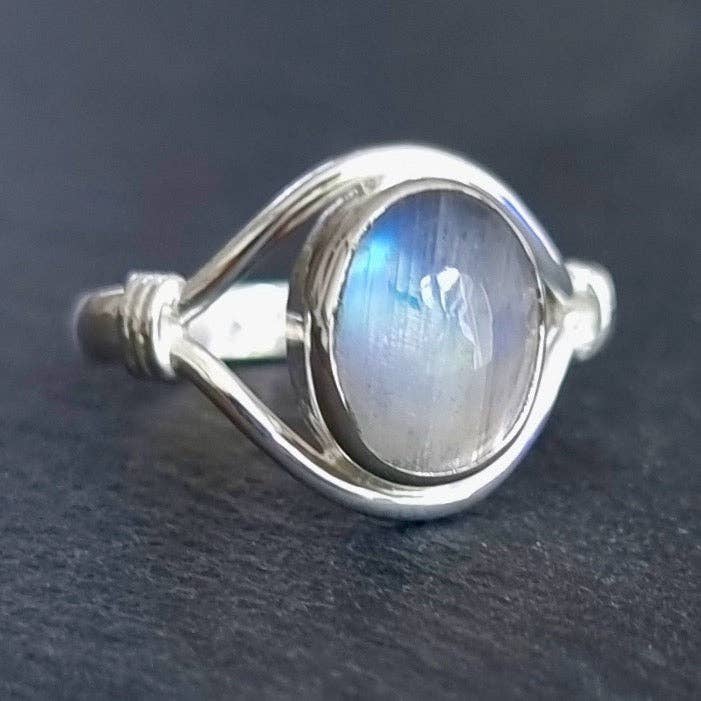 Unisex Oval Rainbow Moonstone Ring | 925 Sterling Silver, R13M and other Purchase wholesale sterling silver ring sets. Free returns & net 60 terms on Faire trending on Faire.