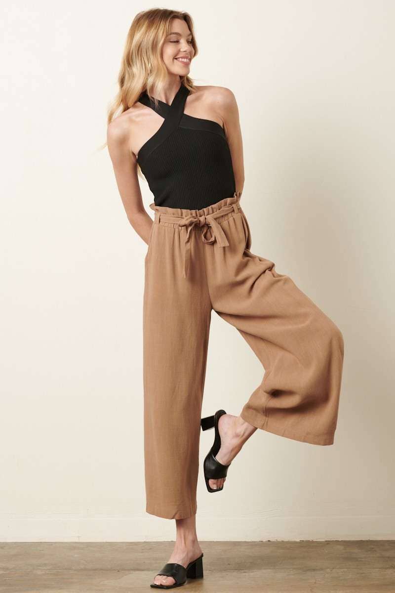 mittoshop - Wholesale Pants - Women's - PAPER BAG TIE DETAIL WIDE LEG PANTS28
