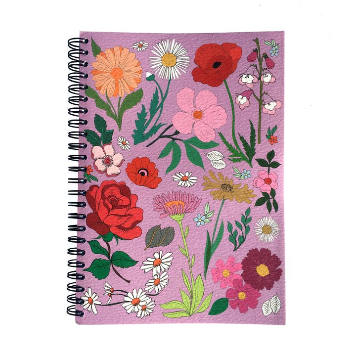 Flowers A5 Spiral Notebook for wholesale by Rosie Wonders