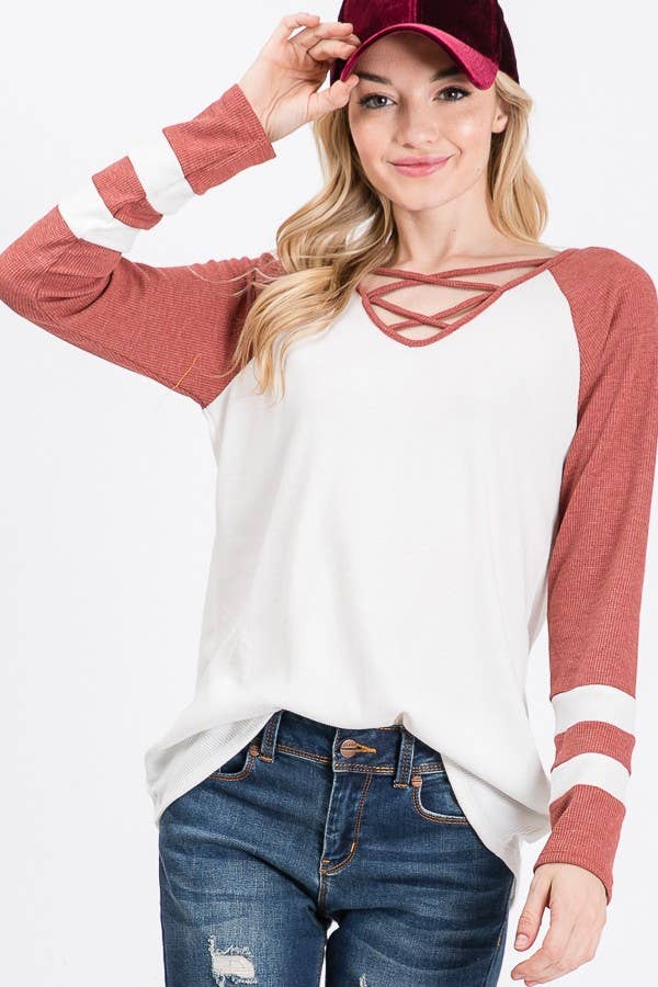 lovely melody - Venta al por mayor Camisa - Mujer - T8094 MANGA LARGA CON DETALLE DE RAYAS Y CUELLO2