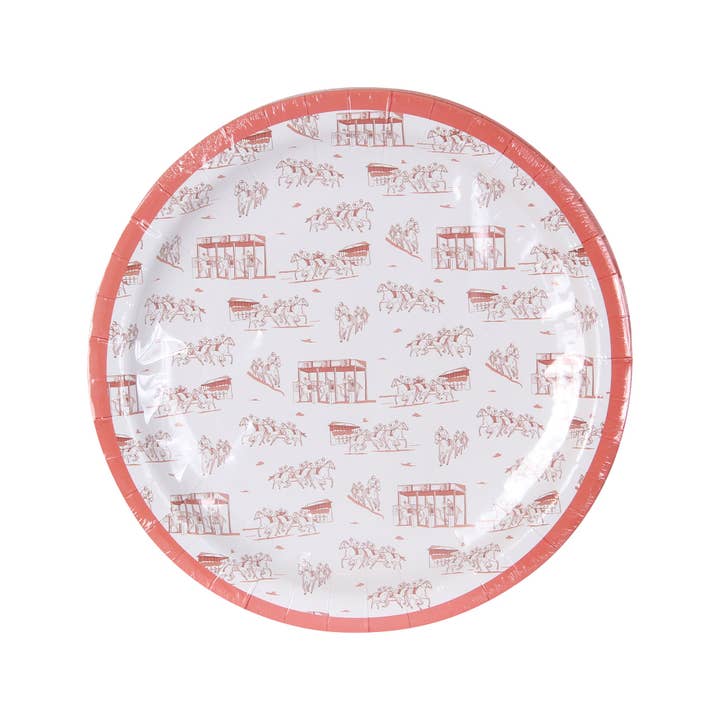 Pfirsich Derby Symbole Pappteller für den Großhandel von Barrel Down South