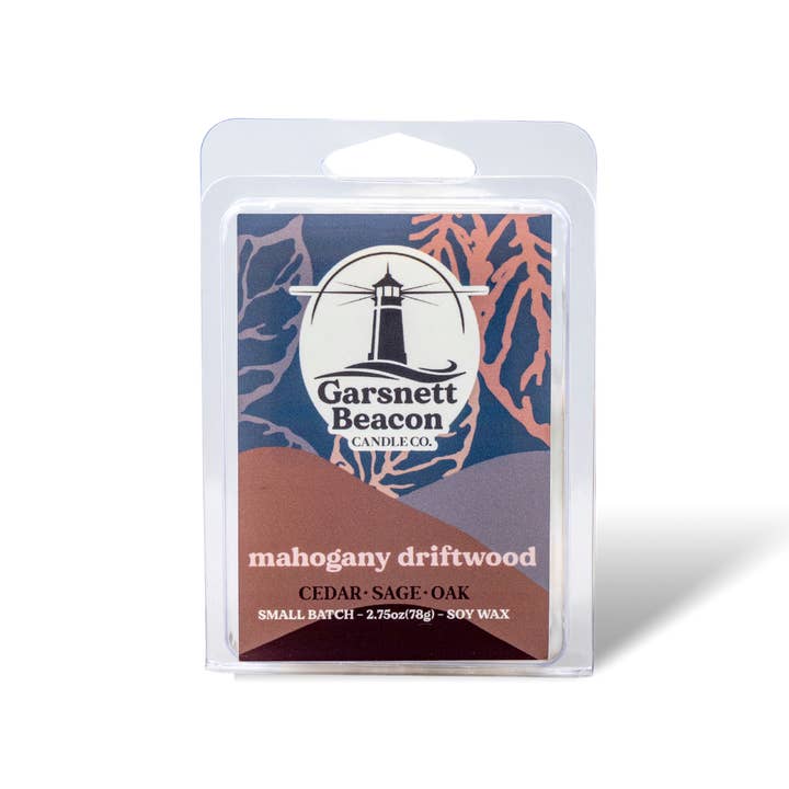 Garsnett Beacon Candle Co. - Wholesale Wax Melt - Mahogany Driftwood Wax Melts - Cedar, Sage, Oak Scent