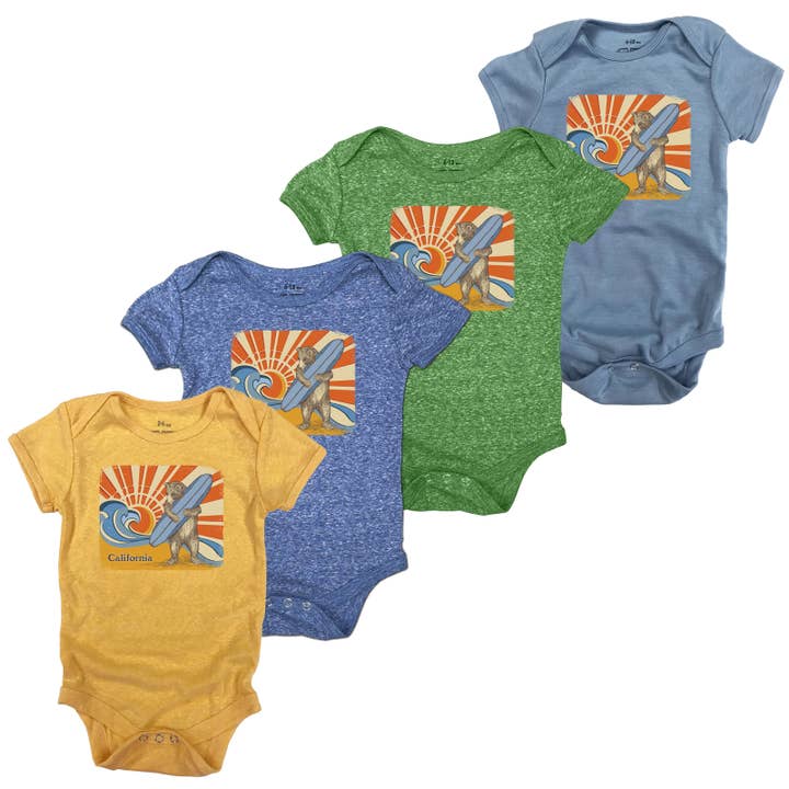 Surf Bear Onesie for wholesale by SF Mercantile