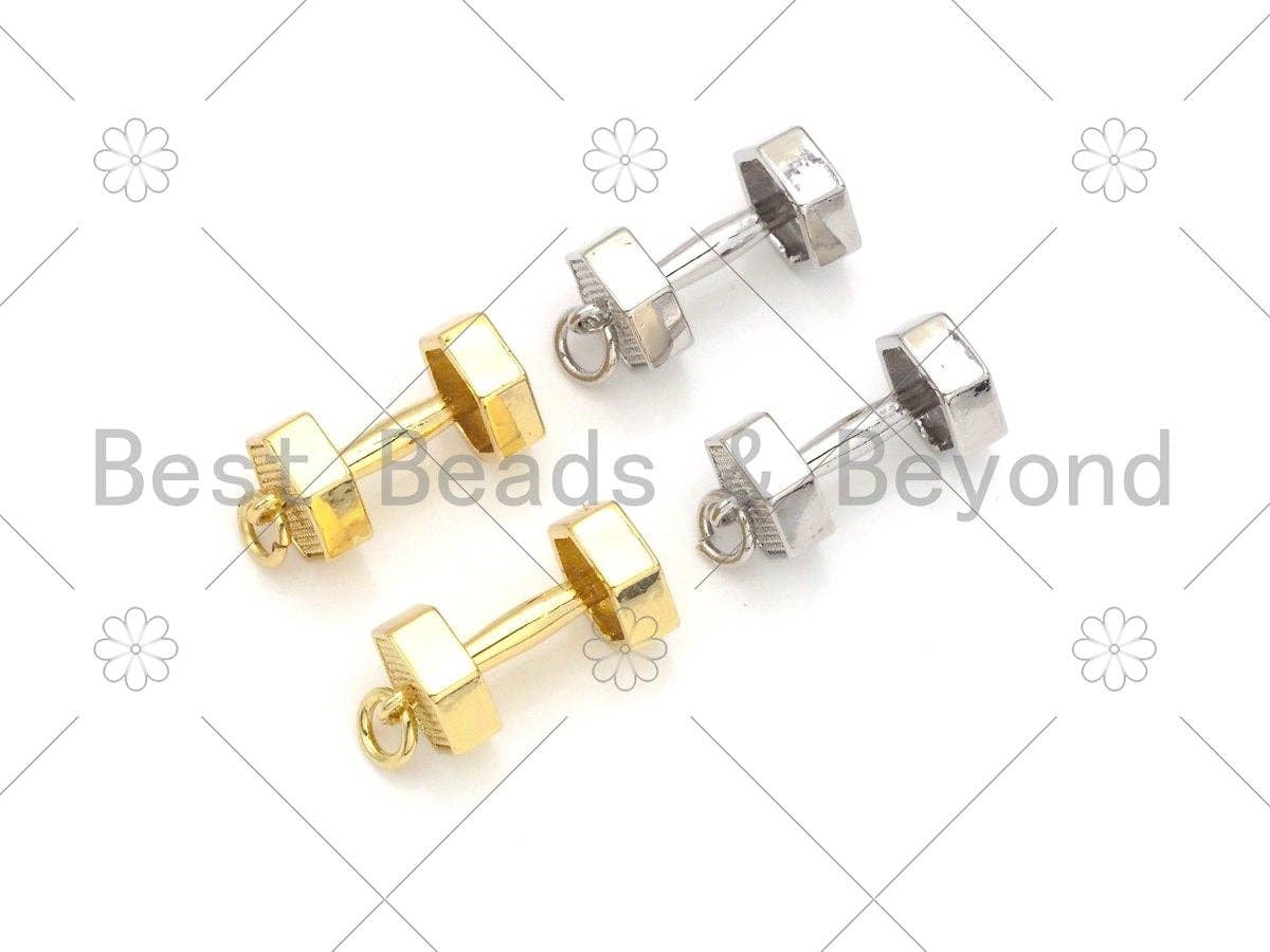 BestBeads&Beyond – Engroshandel Vedhæng/charm – Guld/sølv håndvægt form vedhæng/charme, 18K guld fyldt håndvægt charme, halskæde armbånd charme vedhæng, 9x18mm, Sku #L5800