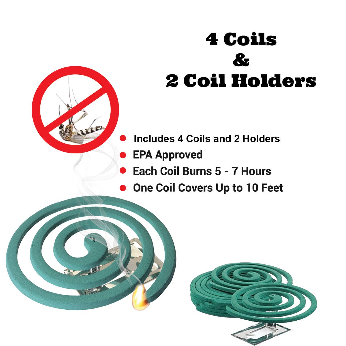 W4W products - Wholesale Insect Repellent - W4W Mosquito Repellent Coils - Includes 4 Coils & 2 Stands1