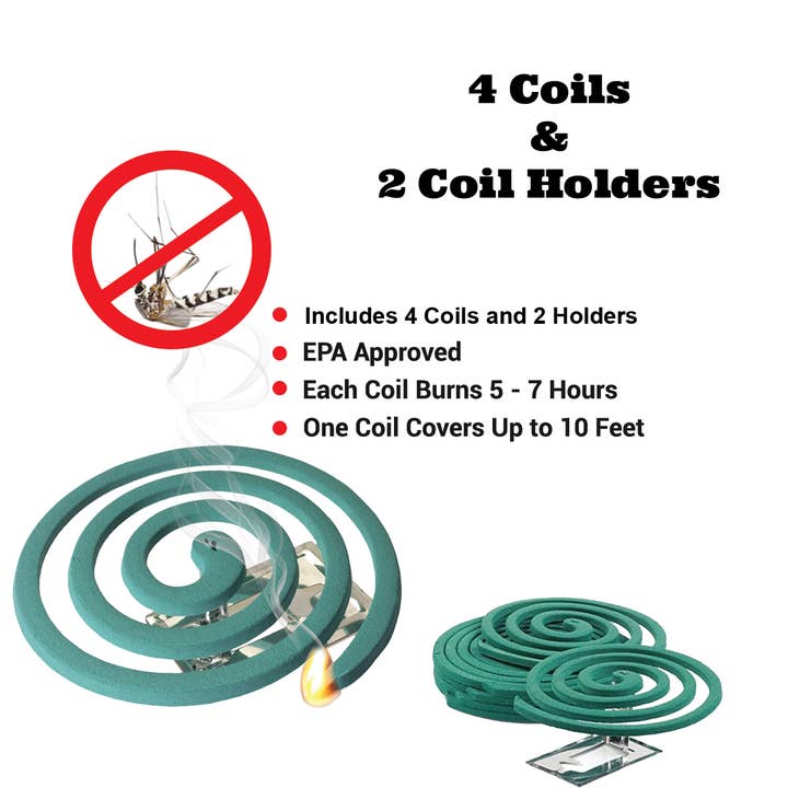 W4W products - Wholesale Insect Repellent - W4W Mosquito Repellent Coils - Includes 4 Coils & 2 Stands1