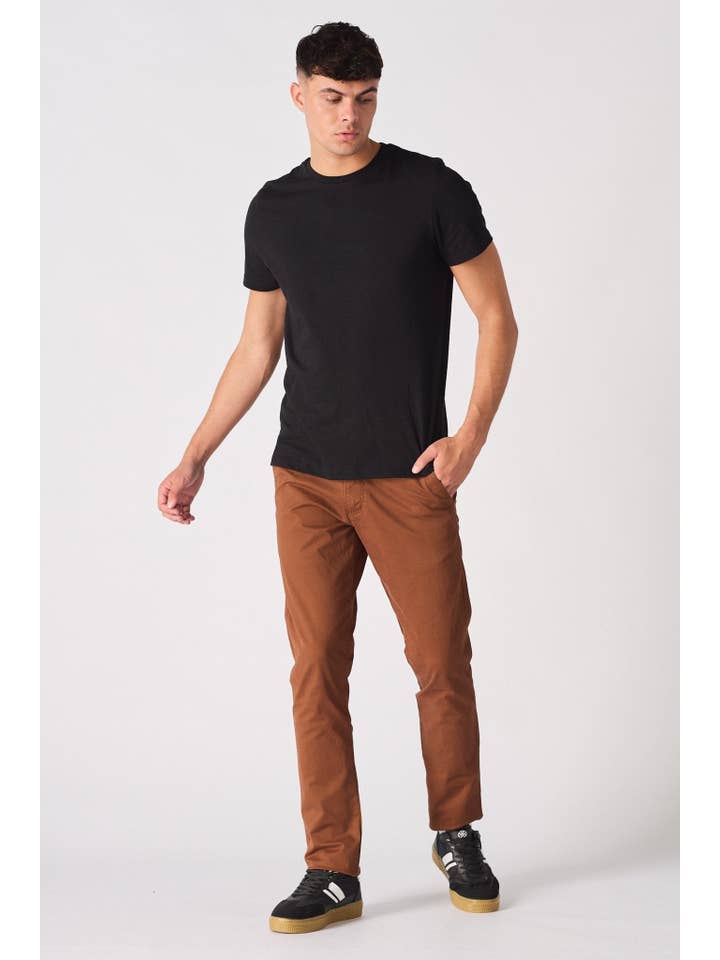 JMOJO UK Limited - Wholesale Pants - Men's - CORBIN Stretch Slim Fit Chino Pants - Rust Brown7